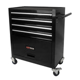 4 Drawers Multifunctional Tool Cart With Wheels Black