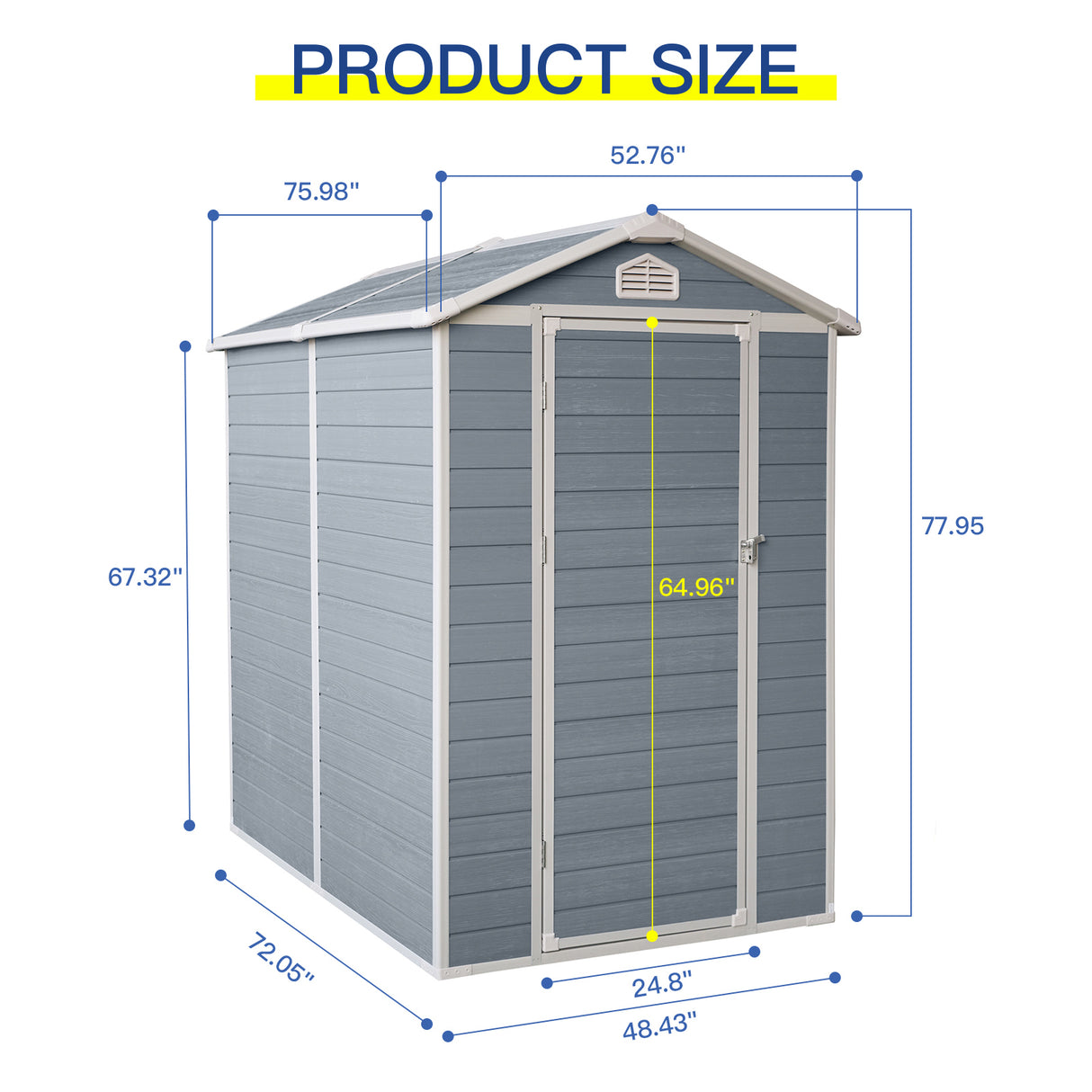 4x6ft Resin Outdoor Storage Shed Kit-Perpekto para Mag-imbak ng Patio Furniture Gray