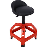 Taburete giratorio neumático de 360 ​​grados, asiento con ruedas mecánicas, resistente, rojo, capacidad de 300 libras