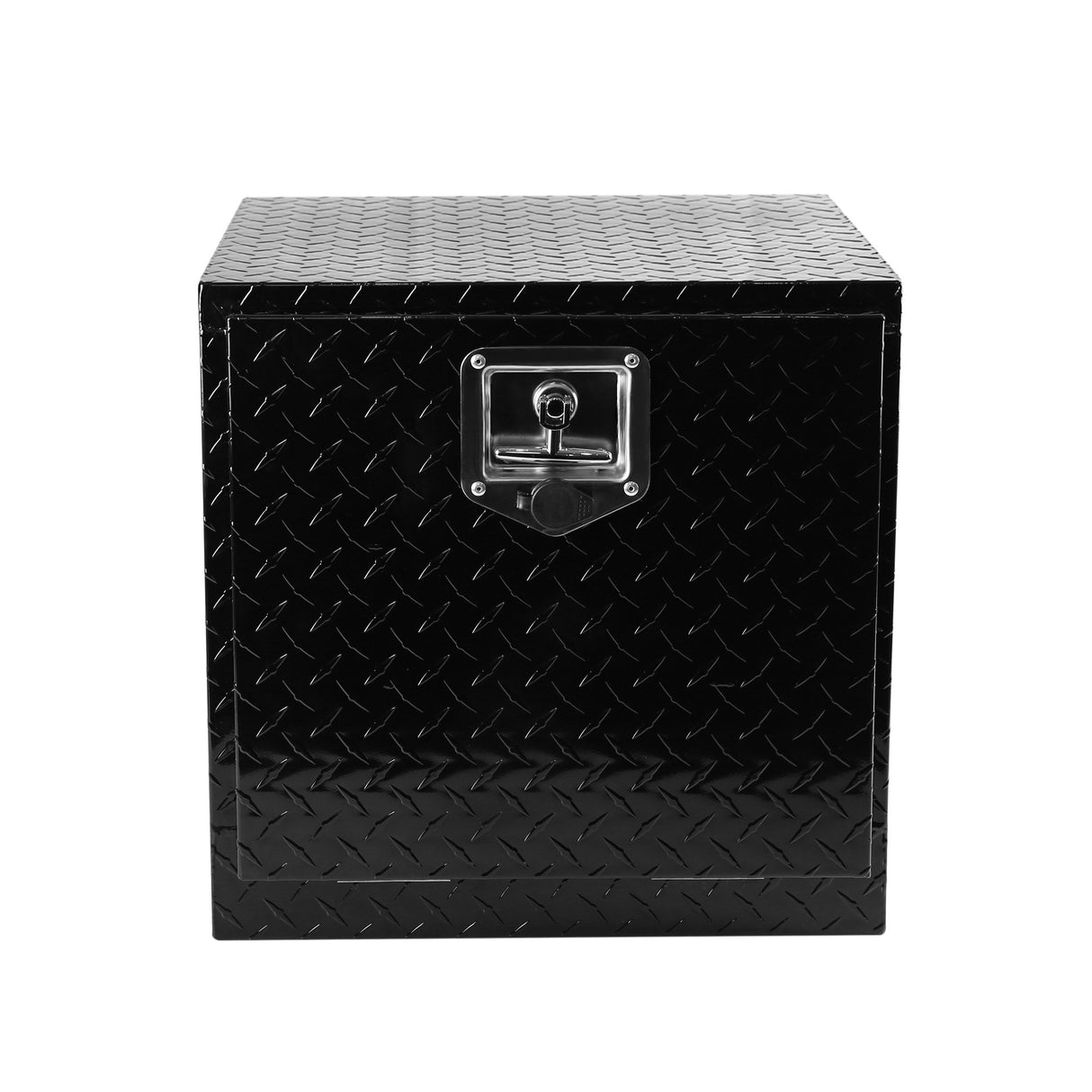 18 Inch Heavy Duty Aluminum Diamond Plate Tool Underbody Box Waterproof Square Storage Organizer Chest para sa Pick Up Truck Bed RV Trailer na may T-Handle Lock at Mga Susi 18"(17.9"×17.1"×17.9")