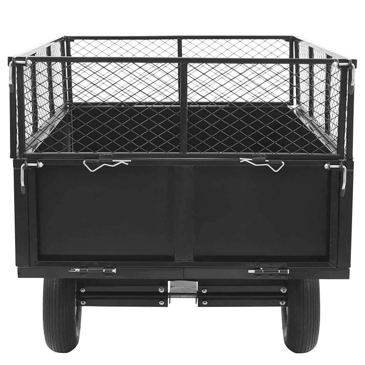 Heavy Duty Lawn Mower Trailer Steel Dump Truck 661.4 Lbs Load Garden Utility with Removable Sidewalls for Transporting Soil Peat Building Materials