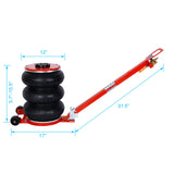 5T Triple Bag Air Jack Pneumatisch Heffen 16 inch Capaciteit 11000 lbs Gemakkelijk inklapbaar Terrein Rood