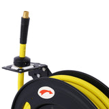 Retractable Air Hose Reel 1/2" Inch x 50' Ft Auto Rewind Heavy Duty Steel Air Industrial Grade Rubber