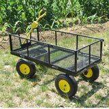 Big Wagon Cart Garden Trucks Transport Firewood Maximum Static Load 880 lbs Yellow Black