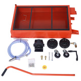 17-Gallon Low-Profile Oil Drain Pan with Pump- Red