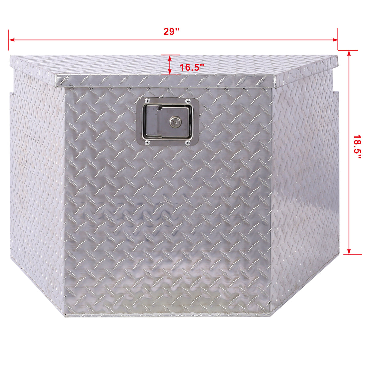 Caja de herramientas de aluminio de 29 pulgadas, caja de camión resistente, almacenamiento para camioneta y remolque al aire libre, organizador para vehículos recreativos debajo de la carrocería con llaves de bloqueo, plateado, 29x16,5x18,5 pulgadas