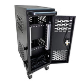 Gabinete de carga con cerradura extraíble y 16 compartimentos para computadora portátil Chromebook, color negro