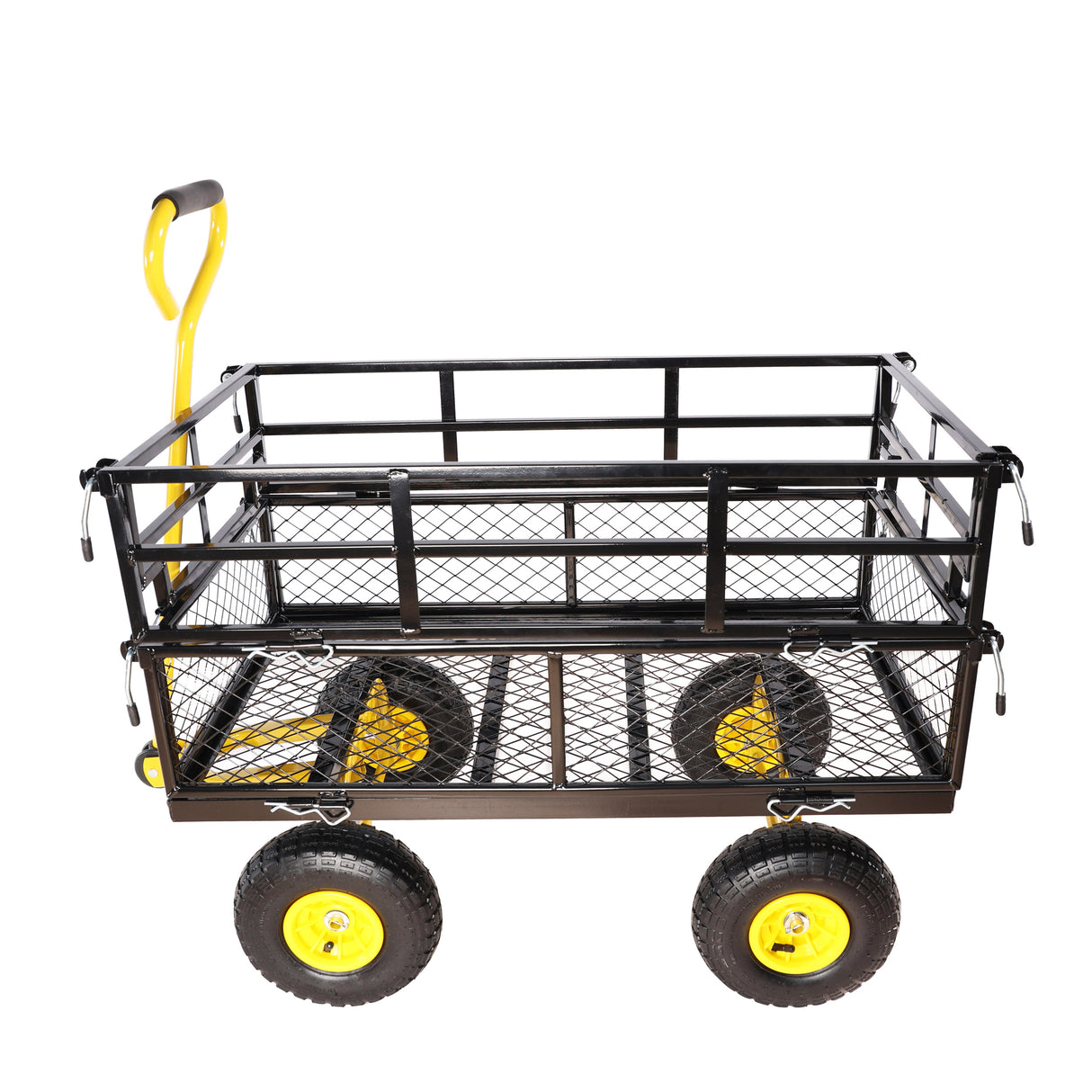 Wagon Cart Garden Trucks Transport Firewood Yellow Black