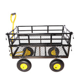 Wagon Cart Garden Trucks Transport Firewood Yellow Black