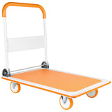 Foldable Push Cart Dolly 660 Lb Capacity Heavy Duty Moving Platform Hand Truck White at Orange