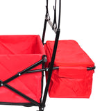 Chariot de plage pour courses de jardin, chariot pliable rouge