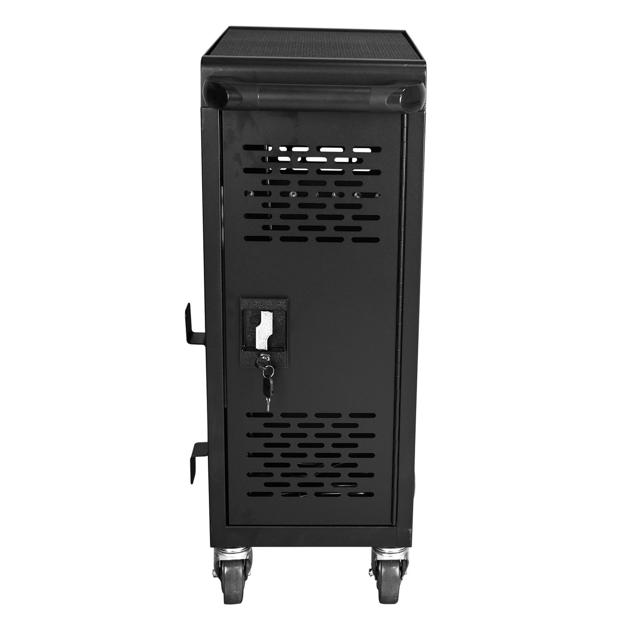 Gabinete de carga con cerradura extraíble y 16 compartimentos para computadora portátil Chromebook, color negro