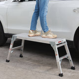 Work Platform Aluminum Portable Bench Folding Ladder ANSI Capacity 225 LBS 40"--Grey