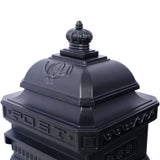 Mailbox Residential The Court Large-Capacity Letter Box Garden Floor Safety Outdoor Rainproof Postbox Statue--Black