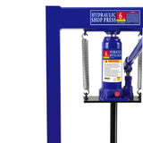 Steel H-Frame Hydraulic Shop Press na may Stamping Plate para Baluktot Ituwid o Pindutin ang Mga Bahagi Mag-install ng Bearings at U-Joints na 6 Ton Capacity Blue