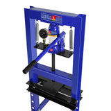 Steel H-Frame Hydraulic Garage Shop Floor Press with Stamping Plates and Pressure Gauge 6 Ton Capacity-Blue