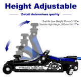 2 Ton 4400lbs Low Profile Floor Jack Hydraulic Lifting Range 85mm/3.35"-360mm/14.17"--Blue