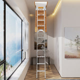 Aluminium zolderladder 350 lbs capaciteit 22 1/2" x 54" opening 7-10ft plafond - metallic grijs