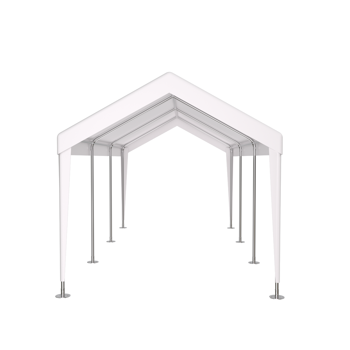 12' x 20' Carport Portable Garage Heavy Duty Canopy with 2 Roll-up Doors & 4 Ventilated Windows for Car Truck Boat Garden Tools--White