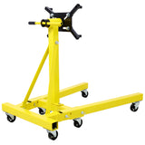 Folding Engine Stand 2000 LBS Capacity Motor Hoist 360 Degree Adjustable Mounting Head Dolly Mover Auto Repair Rebuild Jack--Yellow