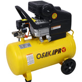 3.5HP Portable 10 Gallons Oil-Lubricated Air Compressor Tank Ultra Quiet Horizontal Adjustable Pressure with Built-in Wheel Yellow