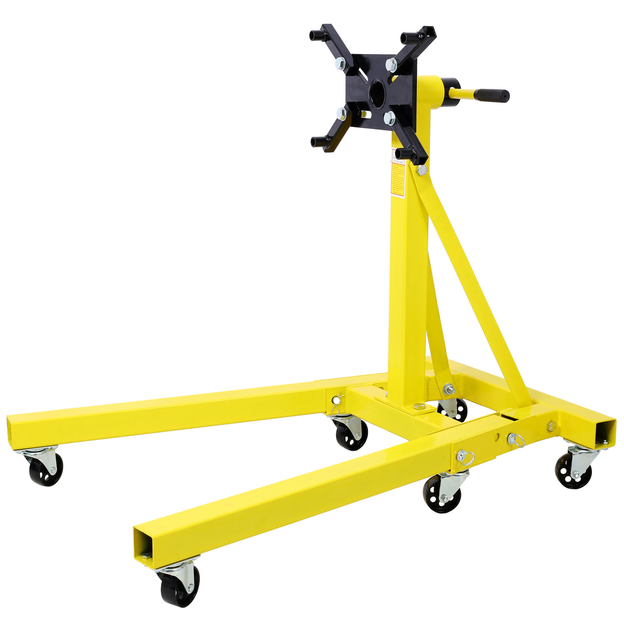 Folding Engine Stand 2000 LBS Capacity Motor Hoist 360 Degree Adjustable Mounting Head Dolly Mover Auto Repair Rebuild Jack--Yellow