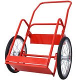 Large Dual Oxygen Tank Cart Dolly Double Cylinder 20" Pneumatic Wheels Includes two Fastening Belts