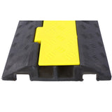 3 Packs Cable Protector Ramp 2 Channels Speed Bump Hump Rubber Modular Rated 11000 LBS Load Capacity