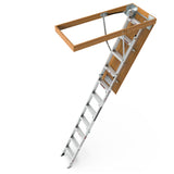 Aluminum Attic Ladder 350 Lbs Capacity 22 1/2" x 54" Opening 7-10ft Ceiling--Metallic Grey