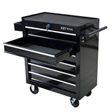 6 Drawers Multifunctional Tool Cart with Wheels Black