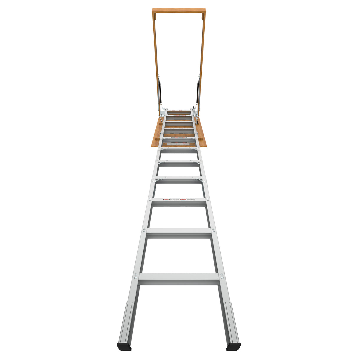 Aluminum Attic Ladder 350 Lbs Capacity 22 1/2" x 54" Opening 7-10ft Ceiling--Metallic Grey