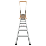 Aluminum Attic Ladder 350 Lbs Capacity 22 1/2" x 54" Opening 7-10ft Ceiling--Metallic Grey