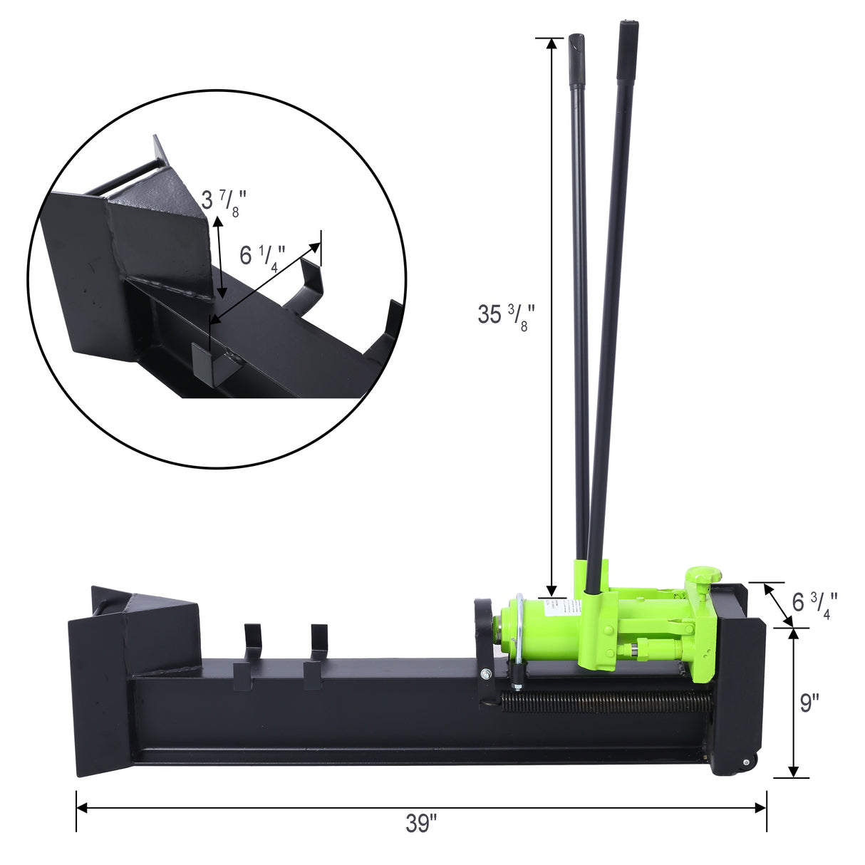 10 Ton Wood Cutter Manual 2 Speed Wheel Hydraulic Log Splitter Durable Manual Wood Splitter with Horizontal Full Steel Beam Labor-saving Machine - Stable and Safe