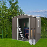 6ft x 5ft Outdoor Metal Storage Shed na may Window Gray