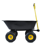 Folding Car Poly Garden Dump Truck na may Steel Frame 10 inches Pneumatic Tire Black