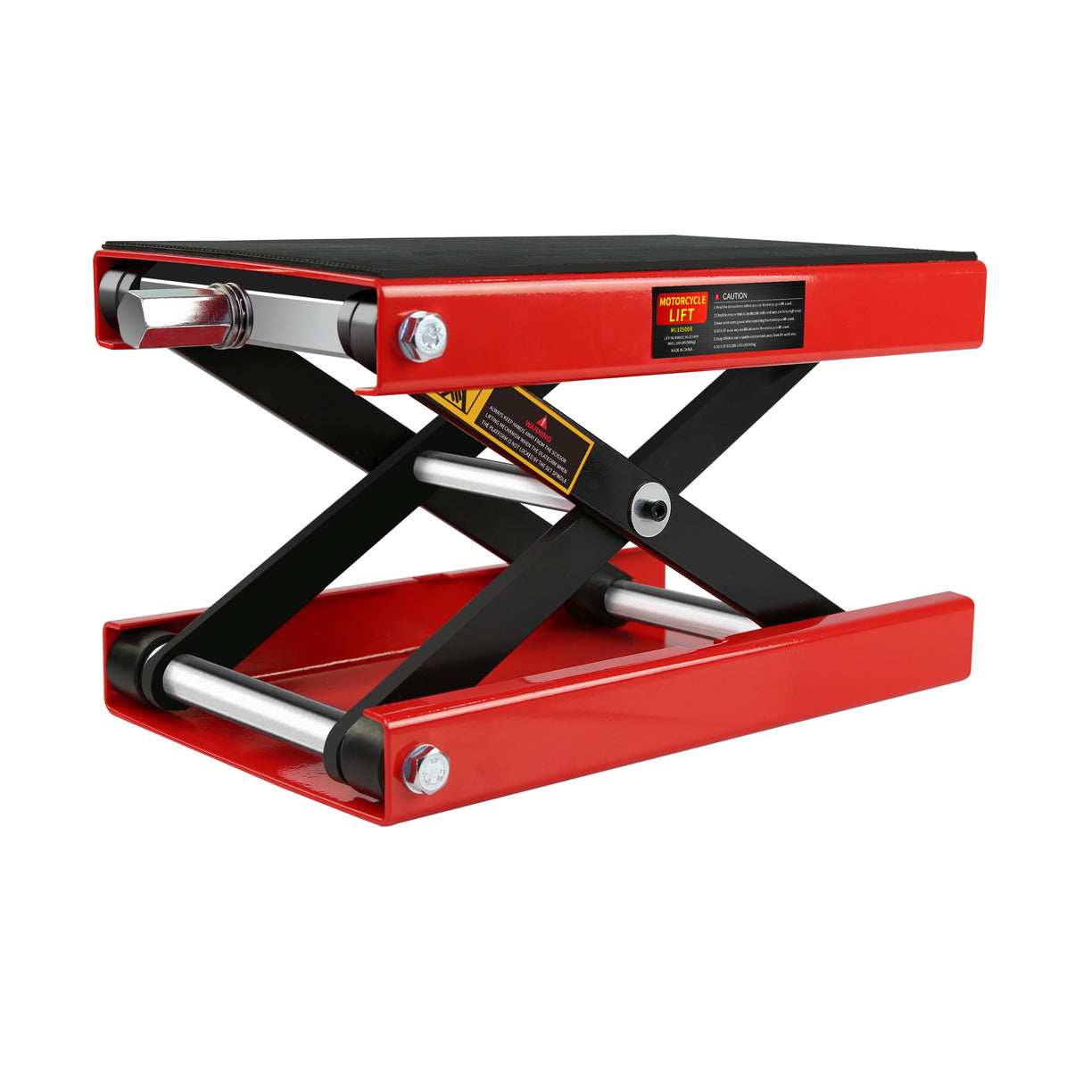 Lift Scissor Jack Steel Wide Deck Hoist Crank Center Stand 1100 LBS Capacity para sa Mga Motorsiklo na ATV Mga Dirt Bike