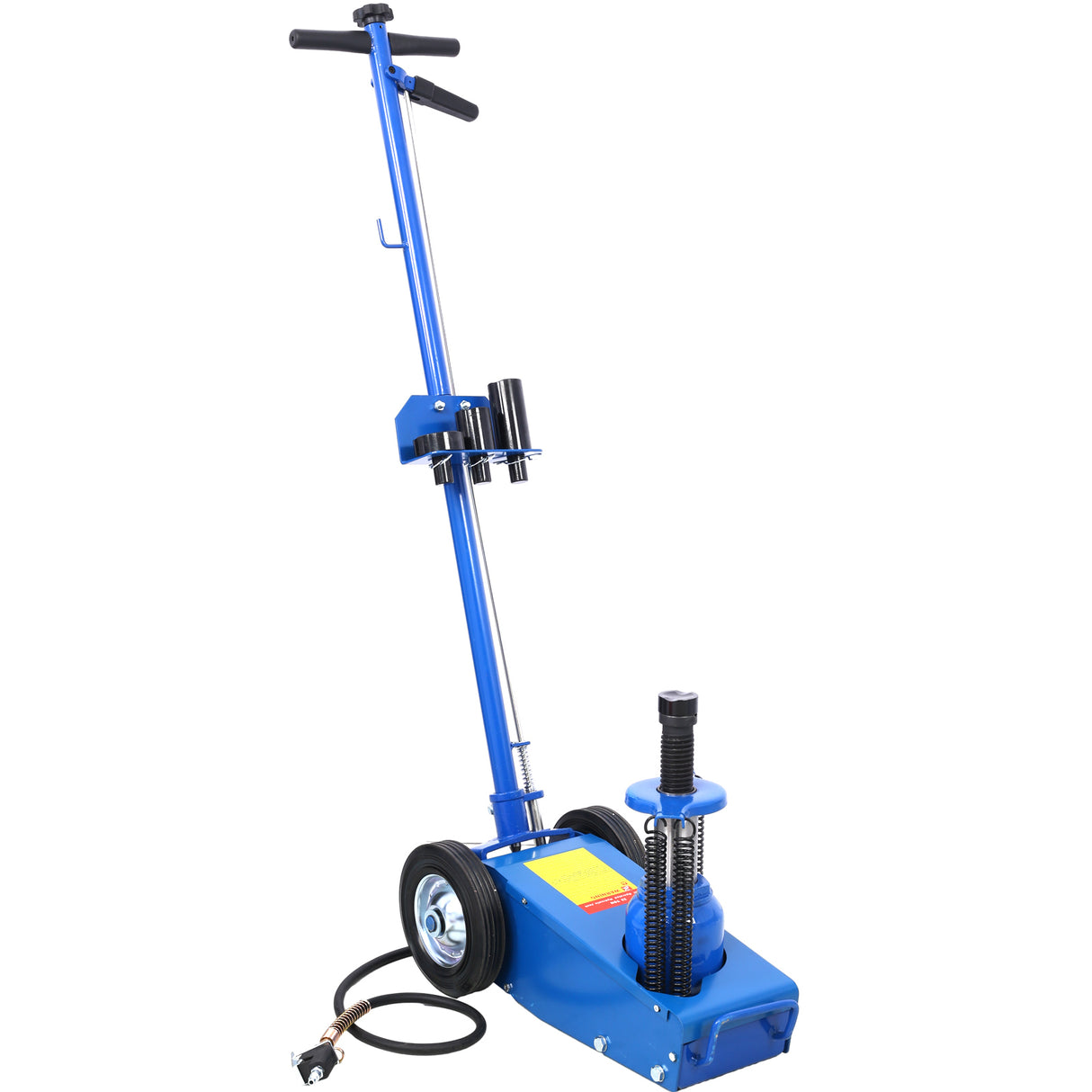 22 Ton Hydraulic Floor Jack Air-Operated Axle Bottle na may 4 Extension Saddle Set Built-in Wheels Blue