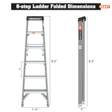 Fibreglass Step Ladder 6-foot 250lbs--Gray