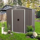 6ft x 4ft Outdoor Metal Storage Shed Grey