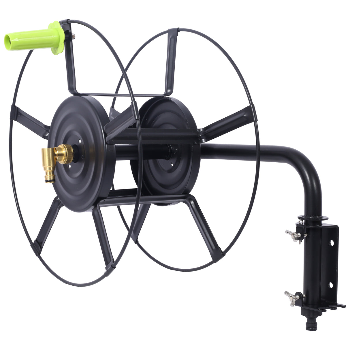 Swivel Hose Reel Wall Mount 180 Degree Pivot Hanger Great for Storage Holder for Garden Heavy Duty Steel