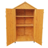 68.50"X 22.83"X 40.35" Wooden Shed Natural para sa Backyard Garden na Malaking Spire Tool Storage