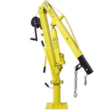 Hydraulic Pickup Truck Crane with Hand Winch Bed Hoist Jib 1000-Lb. Capacity Yellow