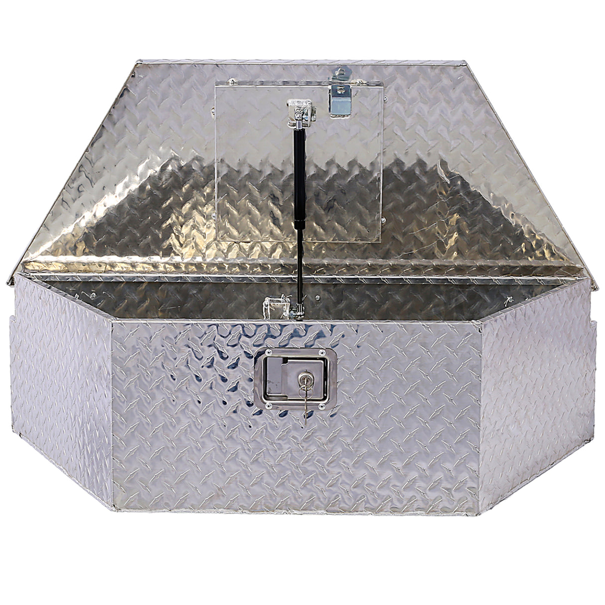 Caja de herramientas de aluminio de 39 pulgadas, caja de camión resistente, almacenamiento para camioneta y remolque al aire libre, organizador para RV debajo de la carrocería con llaves de bloqueo, plateado, 39x16,5x11,8 pulgadas