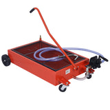 17-Gallon Low-Profile Oil Drain Pan with Pump- Red