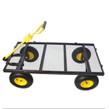 Big Wagon Cart Garden Trucks Transport Firewood Maximum Static Load 880 lbs Yellow Black