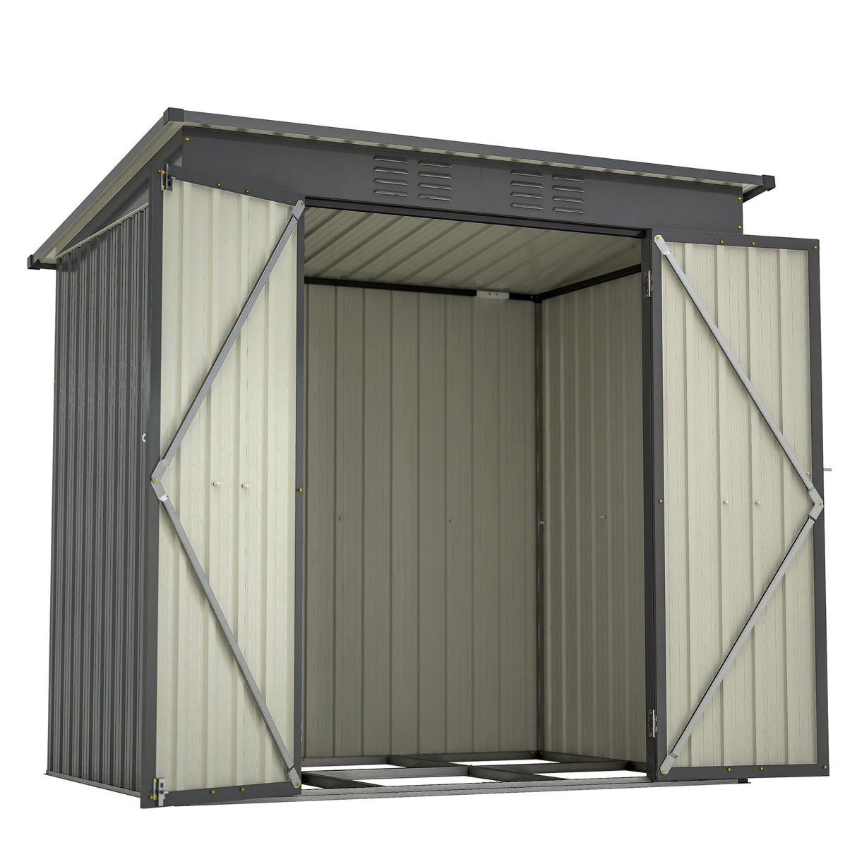 Hangar de rangement extérieur 6x4 pieds, outil toutes saisons pour jardin, arrière-cour, pelouse, noir