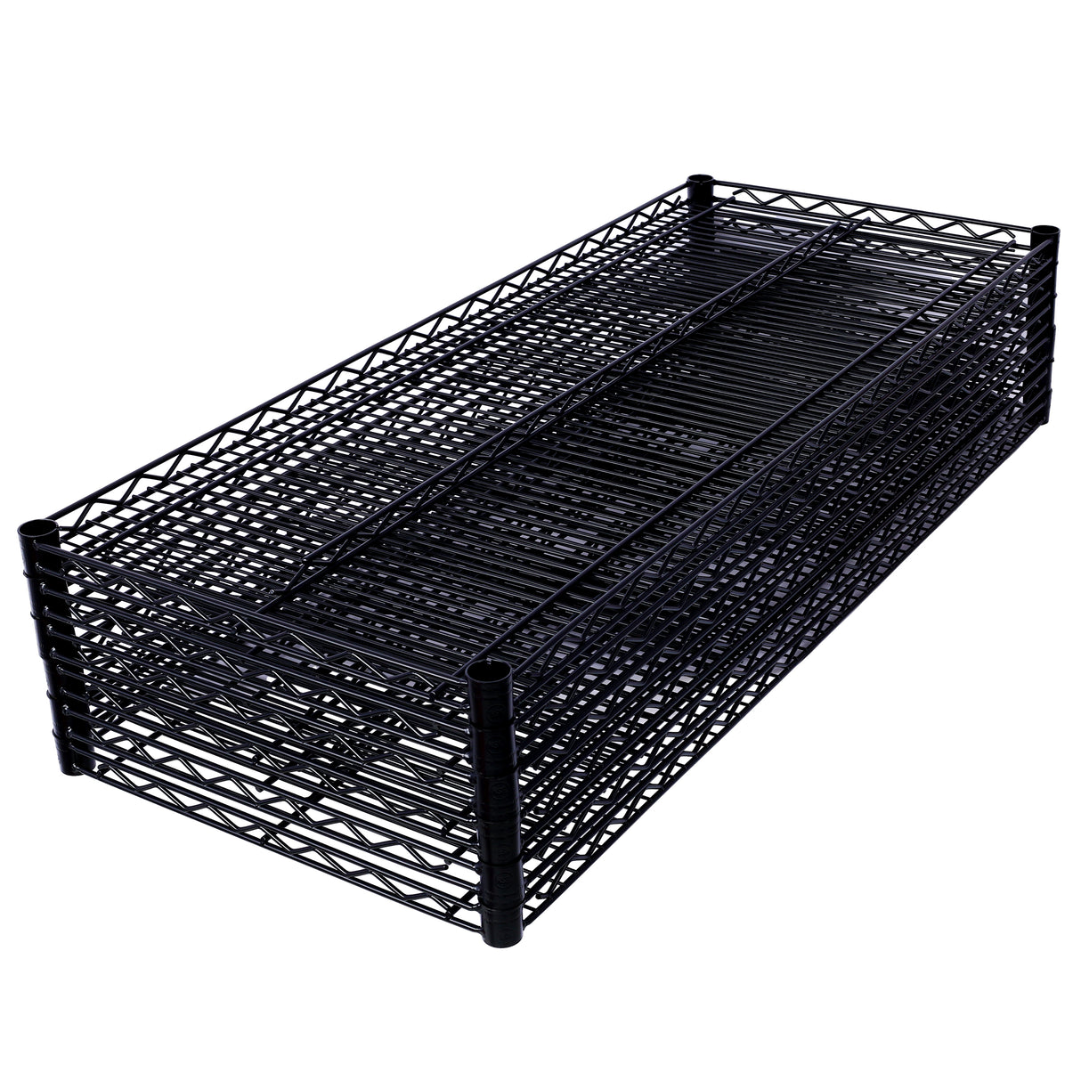 7 Tier Metal Shelf Wire Shelving Unit 2450lbs Heavy Duty Adjustable Storage Rack na may Mga Gulong at Shelf Liner para sa Closet Kitchen Garage Basement Commercial Shelving 81.5" H x 48" L x 18" D Black