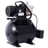 1.6HP Shallow Well Pump with Pressure Tank Garden Water Pump Irrigation Pump Automatic for Home Lawn Farm Stainless Steel Head