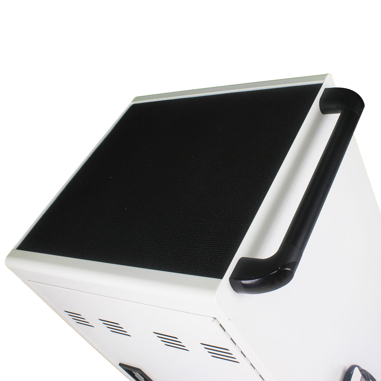 Carro de carga móvil y gabinete para tabletas, portátiles, 30 dispositivos con cerradura de combinación, color blanco