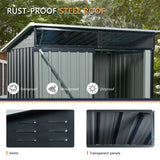 5ft x 3ft Outdoor Metal Storage Shed Transparent Plate Black